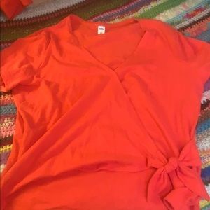 Old Navy Red Wrap Shirt